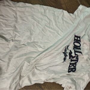 Hollister White Short Sleeve Tee with Navy Logo